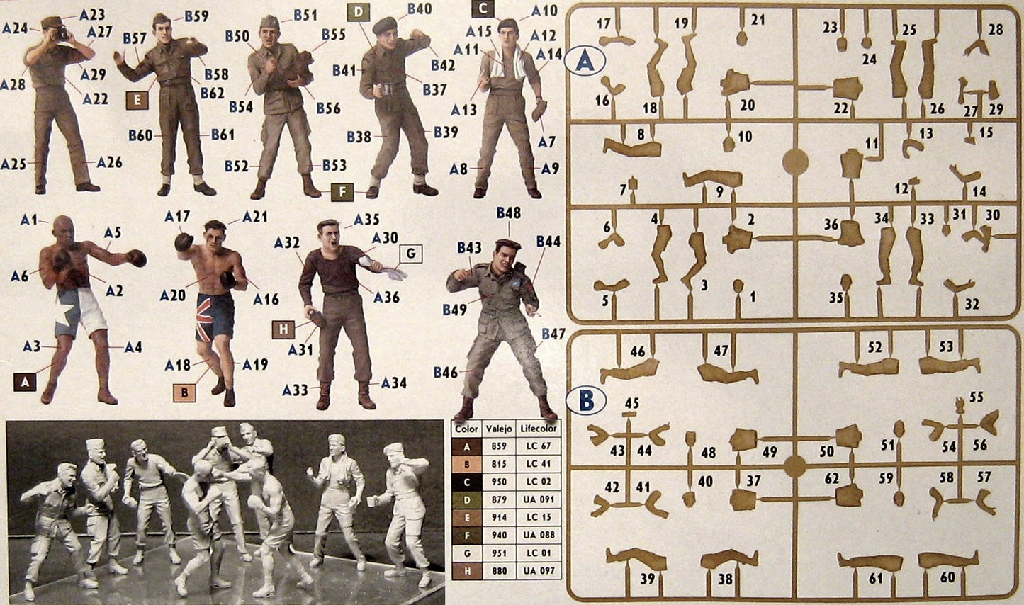 Friendly boxing match. British and American paratroopers, WWII era (1:35)