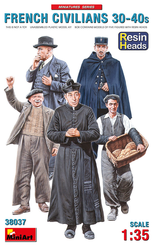 French Civilians 30–40s (Resin Heads) (1:35)
