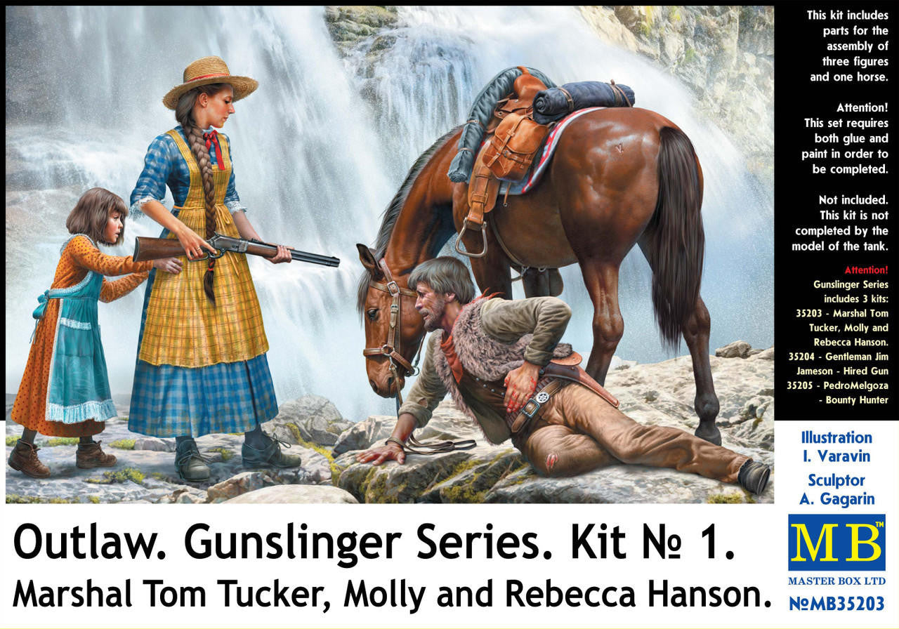 Outlaw, Gunslinger Series – Kit No. 1 (Marshal Tom Tucker, Molly and Rebecca Hanson) (1:35)